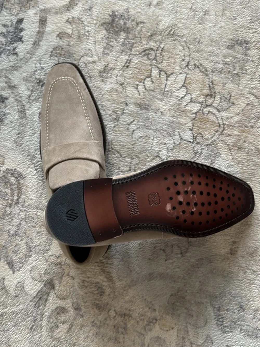 Johnston & Murphy Suede Loafers in Taupe US Men's Size 9